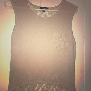 Beige floral back top